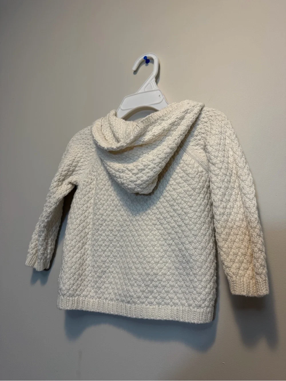 Ralph Lauren Cream Hooded Knit Cardigan with Red Heart & Bear Patch